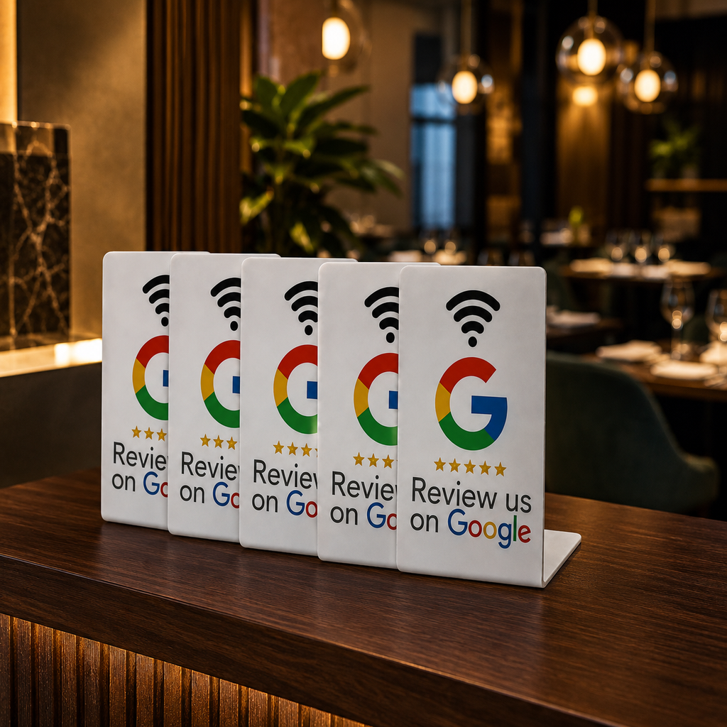 Stojak NFC do Opinii Google